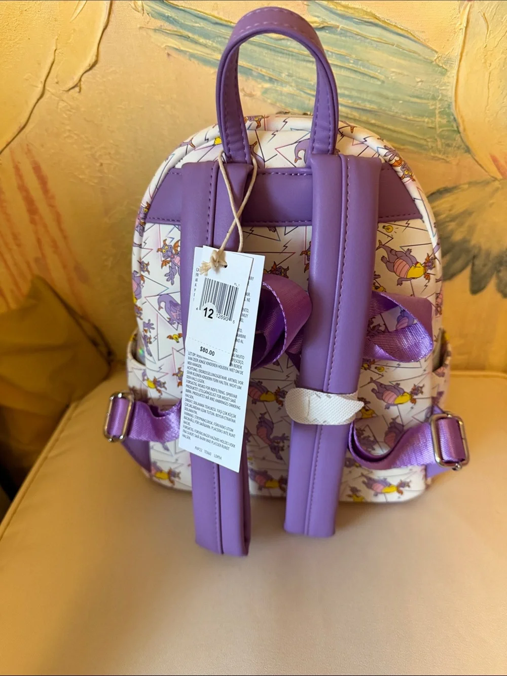 Loungefly Disney Parks FigmentIridescent Holographic allover print Mini BP New!